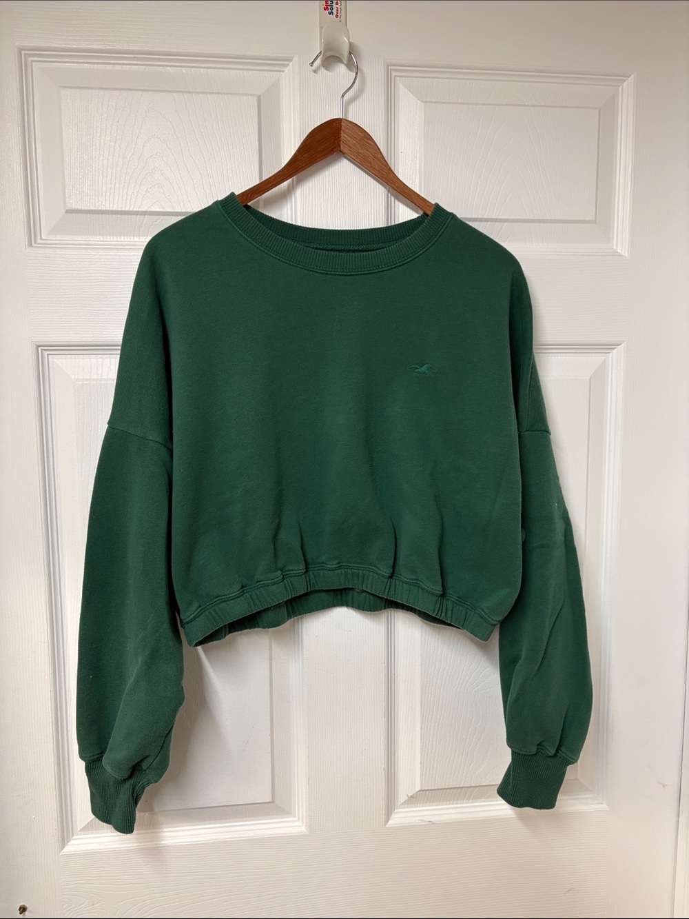 Hollister Green Cropped Sweatshirt - Size L